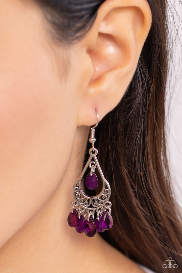 Paparazzi - Beachside Ballroom - Purple Earrings