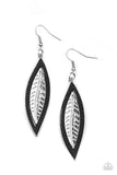 Paparazzi - Leather Lagoon - Black Leather Earrings