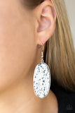 Paparazzi - Stone Sculptures - White & Black Earrings