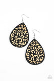 Paparazzi - Suburban Jungle - Black Wooden Earrings