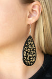 Paparazzi - Suburban Jungle - Black Wooden Earrings