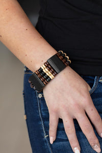 Paparazzi - Aruba Attire - Black Wooden Bracelet