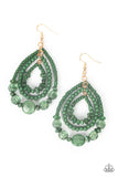 Paparazzi - Prana Party - Green Earrings