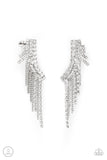 Paparazzi - Thunderstruck Sparkle - White Earrings