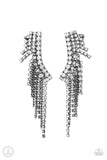 Paparazzi - Thunderstruck Sparkle - Black Crawler Earrings