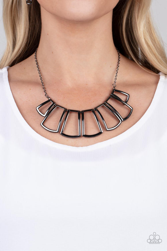 Paparazzi - Full-Fledged Framed - Black Necklace