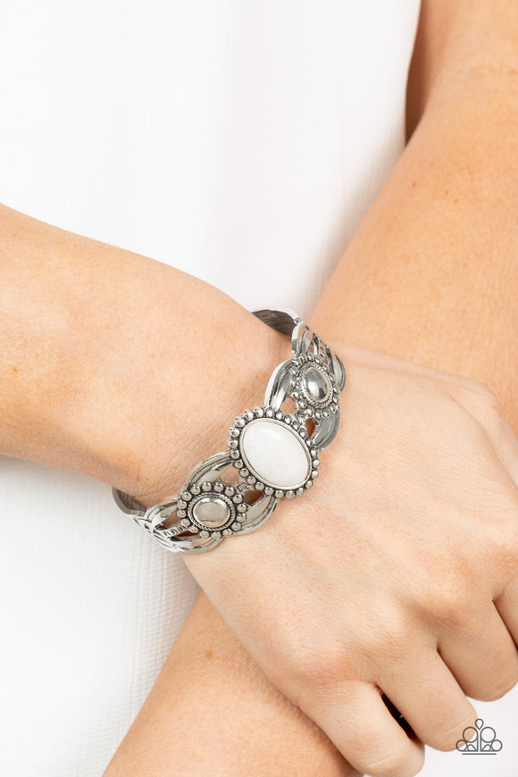 Paparazzi - Solar Solstice - White Cuff Bracelet