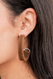 Paparazzi - Rural Guru - Brown Suede Earrings