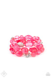 Paparazzi - Oceanside Bliss - Pink Stretch Bracelet