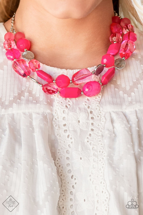 Paparazzi - Oceanic Opulence - Pink Necklace