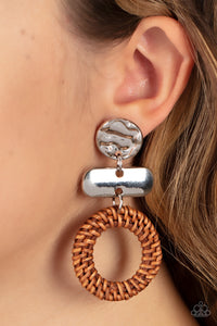 Paparazzi - Woven Whimsicality - Brown Earrings