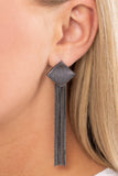 Paparazzi - Experimental Elegance - Black Earrings