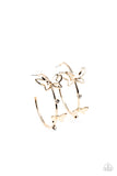 Paparazzi - Full Out Flutter - Gold Butterfly Hoop Earrings