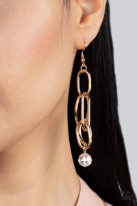 Paparazzi - Park Avenue Princess - Gold Earrings