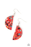 Paparazzi - Flashdance Fashionista - Red Earrings