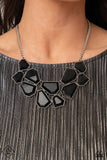 Paparazzi - Double-DEFACED - Black Necklace