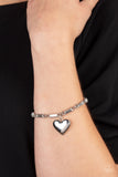 Paparazzi - Sweetheart Secrets - White Heart Bracelet
