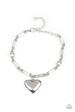 Paparazzi - Sweetheart Secrets - White Heart Bracelet