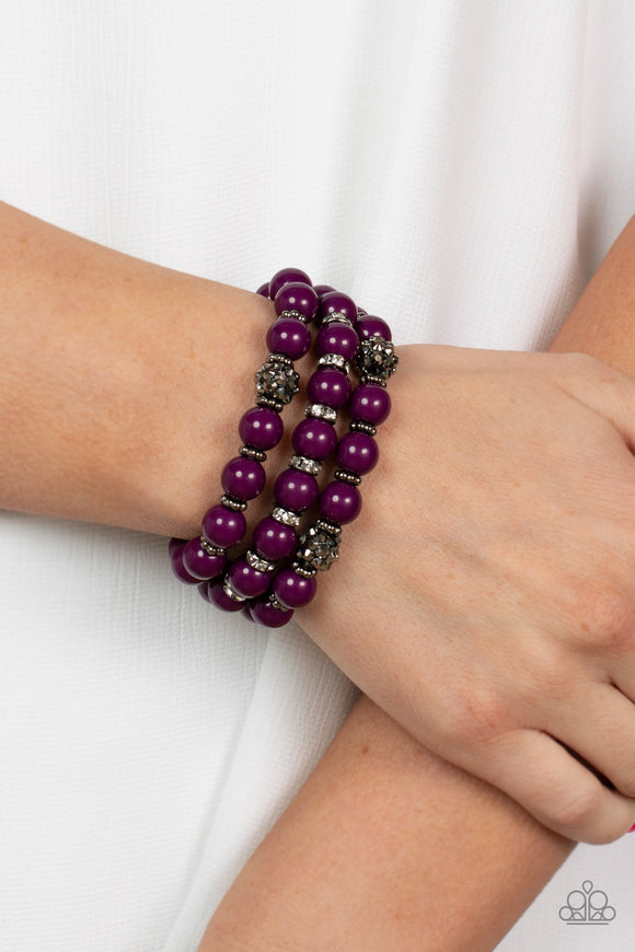 Paparazzi - Poshly Packing - Purple Bracelet