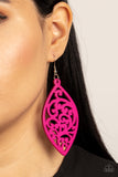 Paparazzi - Coral Garden - Pink Wooden Earrings