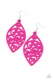 Paparazzi - Coral Garden - Pink Wooden Earrings