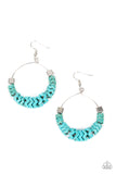 Paparazzi - Capriciously Crimped - Blue Earrings