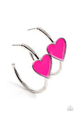 Paparazzi - Kiss Up - Pink Hoop Earrings