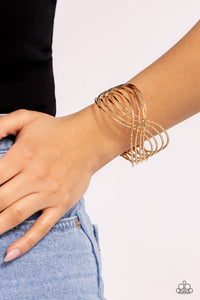 Paparazzi - WIRE Away - Gold Cuff Bracelet