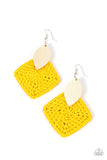 Paparazzi - Sabbatical WEAVE - Yellow Earrings