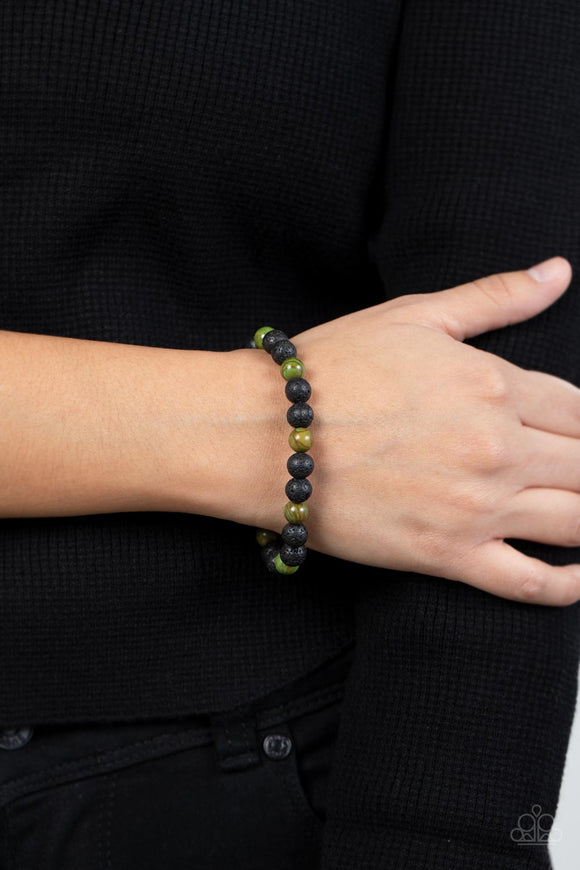 Paparazzi - Molten Mogul - Green Urban Bracelet