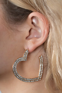 Paparazzi - AMORE to Love - Gold Heart Earrings