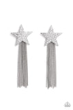 Paparazzi - Superstar Solo - White Star Earrings