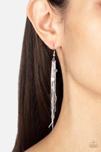 Paparazzi - Cosmic Cascade - Silver Earrings