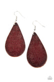 Paparazzi - Subtropical Seasons - Brown Leather Earrings