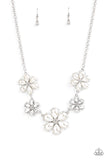 Paparazzi - Fiercely Flowering - White Flower Pearl Necklace