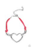 Paparazzi - Flirty Flavour - Pink Heart Bracelet