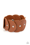 Paparazzi - Rhapsodic Roundup - Brown Leather Bracelet