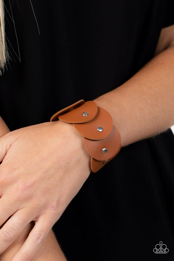 Paparazzi - Rhapsodic Roundup - Brown Leather Bracelet