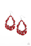 Paparazzi - Tenacious Treasure - Red Earrings