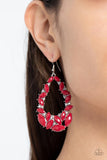 Paparazzi - Tenacious Treasure - Red Earrings