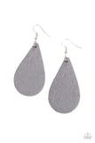 Paparazzi - Subtropical Seasons - Silver Leather Earrings