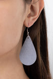 Paparazzi - Subtropical Seasons - Silver Leather Earrings