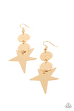 Paparazzi - Star Bizarre - Gold Earrings