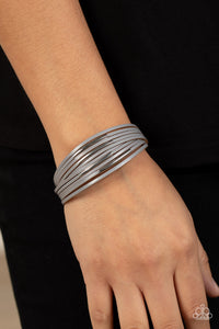 Paparazzi - Suburban Outing - Silver Leather Bracelet