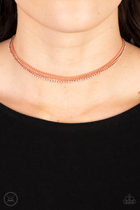 Paparazzi - Glitzy Gusto - Copper Choker Necklace