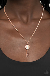 Paparazzi - Prized Key Player - Copper Necklace