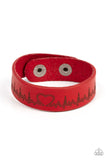 Paparazzi - Haute Heartbeat - Red Leather Snap Bracelet