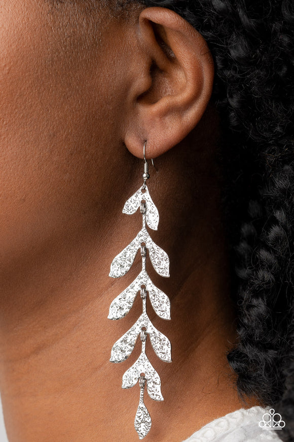 Paparazzi - Lead From the FROND - Silver Earrings