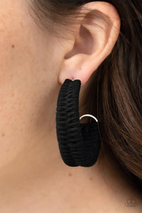 Paparazzi - Rural Guru - Black Suede Earrings