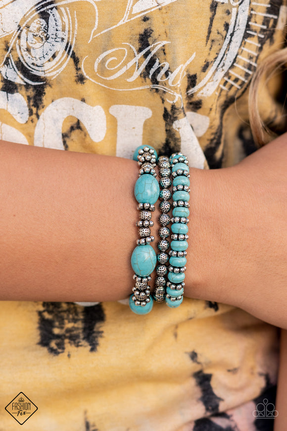 Paparazzi - Take By SANDSTORM - Blue Stretch Bracelet